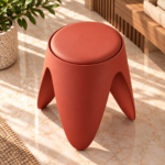 Terracotta Sculptural Stool in a Sunlit Interior