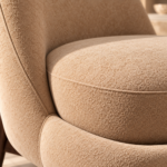 Textured Beige Upholstered Cushion Close Up