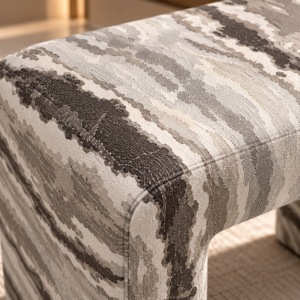 Textured Marble Pattern Upholstered Bench Corner