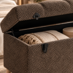 Textured Ottoman with Open Storage