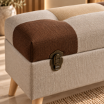 Textured Patchwork Storage Ottoman