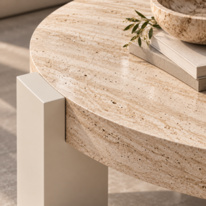 Travertine Table with Natural Accents