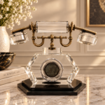 Vintage Crystal Telephone on Marble Console