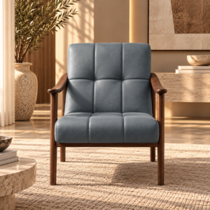 Walnut Armchair in Sunlit Minimalism
