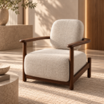 Walnut Armchair in Sunlit Minimalist Interior