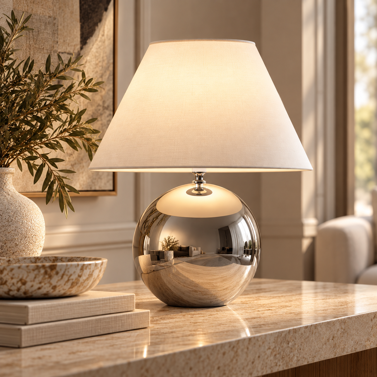 Warm Chrome Lamp Vignette Warm Chrome Lamp Vignette
