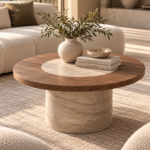 Warm Minimalist Coffee Table Retreat
