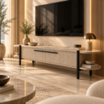 Warm Minimalist Living Room TV Console