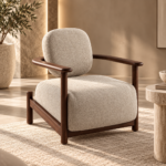Warm Minimalist Lounge Chair Interior