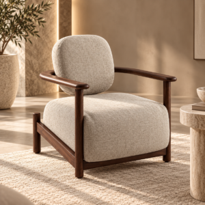 Warm Minimalist Lounge Chair Interior