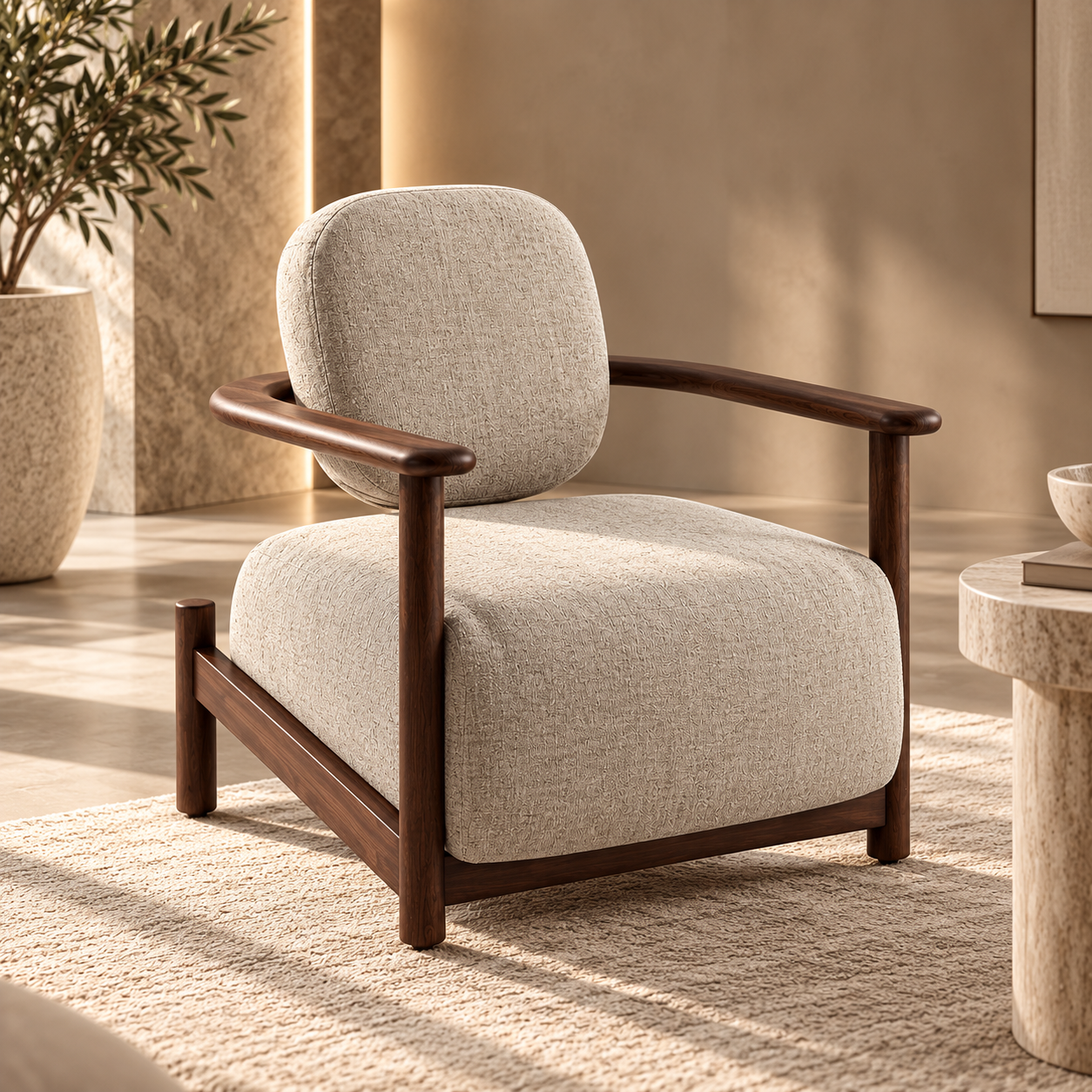 Warm Minimalist Lounge Chair Interior Warm Minimalist Lounge Chair Interior