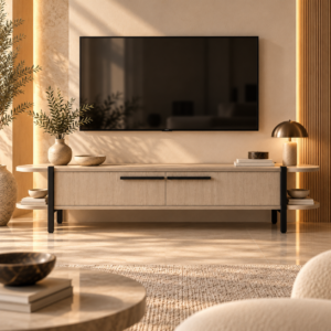 Warm Minimalist Media Wall