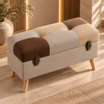 Warm Modern Tufted Storage Bench