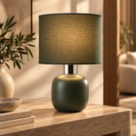 Warm Olive Lamp Vignette
