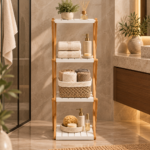 Warm Spa Bathroom Shelf Display