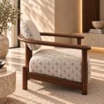 Warm Walnut Armchair in Sunlit Interior