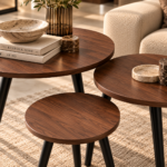 Warm Walnut Nesting Tables Vignette