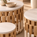 Woven Boho Nesting Tables